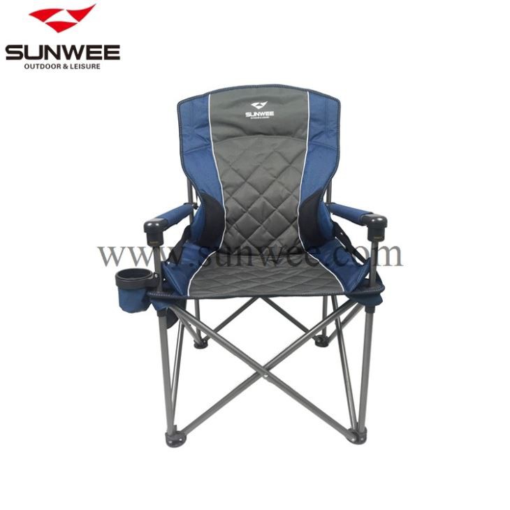 Solid Arm Camping Chair with Button Lock