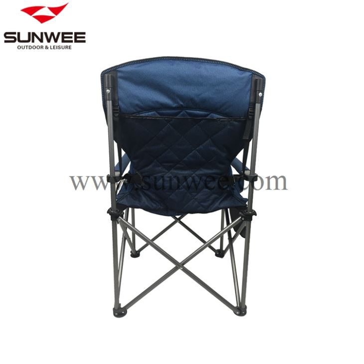 Solid Arm Camp Chair with Button Lock